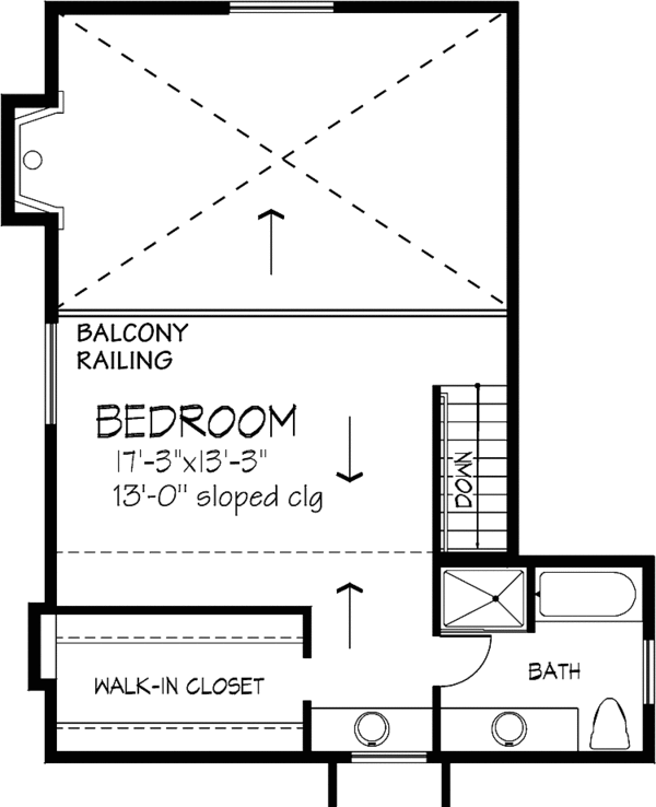 Architectural House Design - Prairie Floor Plan - Upper Floor Plan #320-1182