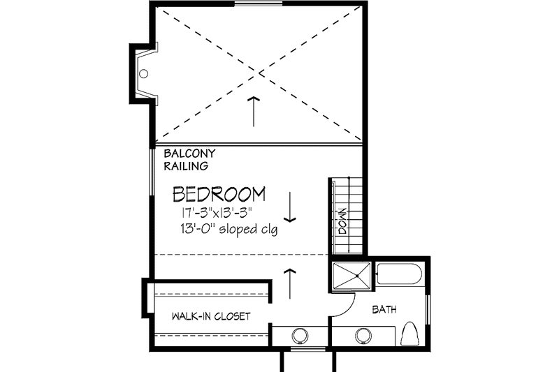Home Plan - Floor Plan - Upper Floor for Prairie House Plan #320-1182 - 3 bed, 2 bath