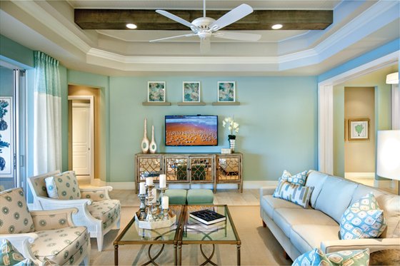 Interior - Family Room for Mediterranean House Plan #930-448 - 3 bed, 3 bath