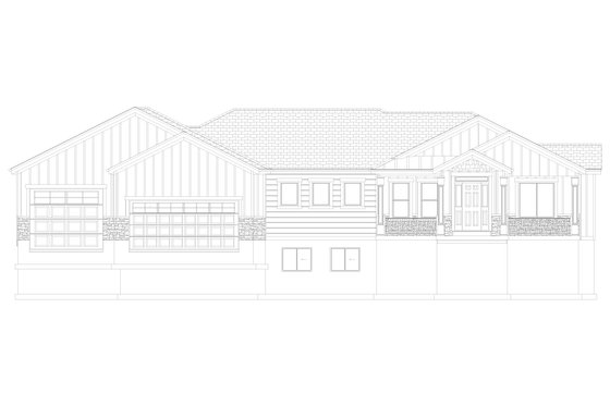 Exterior - Front Elevation 5 for Ranch House Plan #1060-99 - 3 bed, 2.5 bath