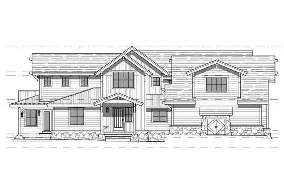 Exterior - Front Elevation 3 for Craftsman House Plan #899-3 - 5 bed, 6 bath