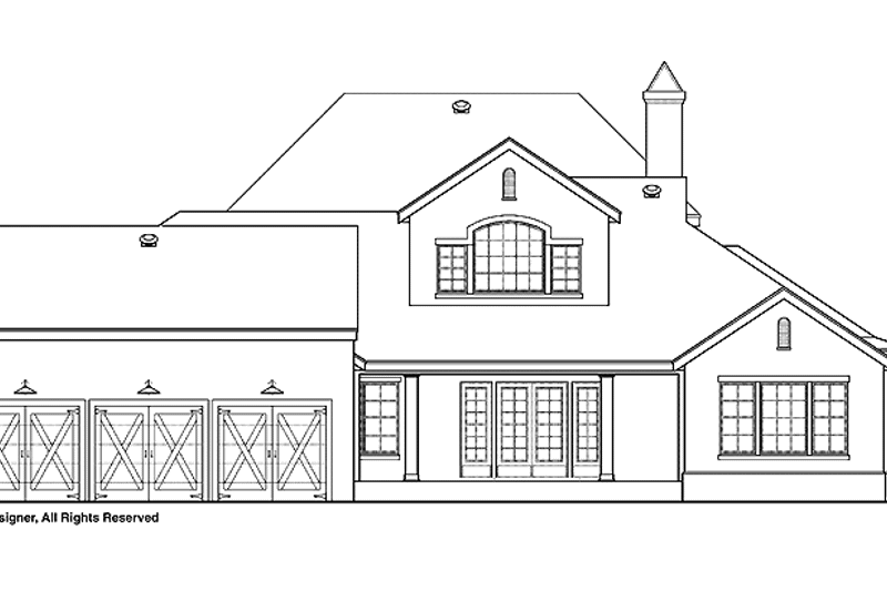 Architectural House Design - Exterior - Rear Elevation for European House Plan #1019-5 - 5 bed, 5 bath
