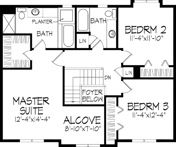 Architectural House Design - Tudor Floor Plan - Upper Floor Plan #51-832