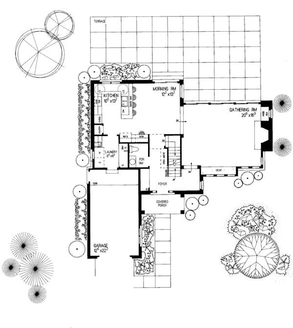 House Blueprint - Tudor Floor Plan - Main Floor Plan #72-637