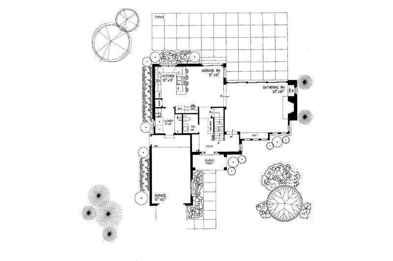 House Blueprint - Floor Plan - Main Floor for Tudor House Plan #72-637 - 2 bed, 2.5 bath