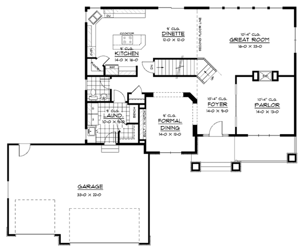 Home Plan - European Floor Plan - Main Floor Plan #51-618