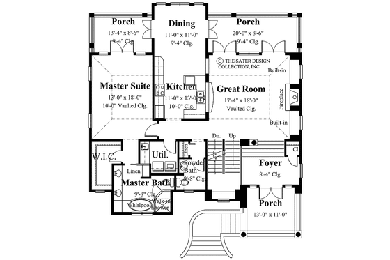 Floor Plan - Main Floor for Mediterranean House Plan #930-127 - 3 bed, 2.5 bath