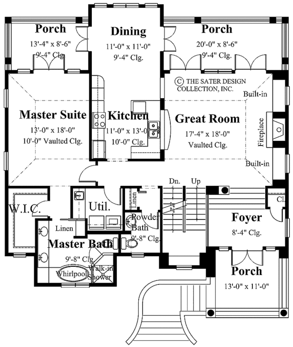 Architectural House Design - Mediterranean Floor Plan - Main Floor Plan #930-127