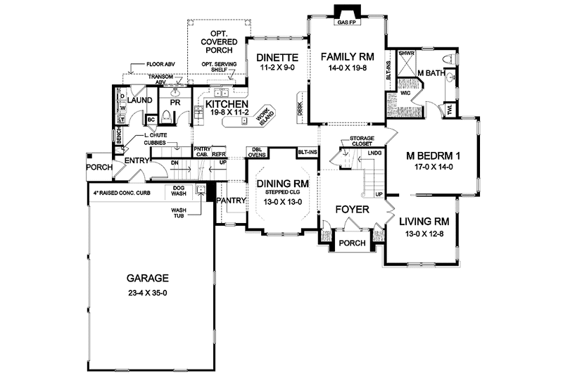 Home Plan - Floor Plan - Main Floor for Classical House Plan #328-422 - 4 bed, 3.5 bath