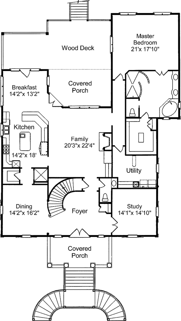 Architectural House Design - Classical Floor Plan - Main Floor Plan #37-264