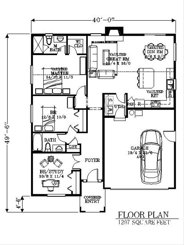 Bungalow Floor Plan - Main Floor Plan #53-433