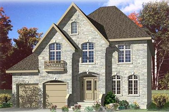 Exterior - Front Elevation for European House Plan #138-167 - 4 bed, 2.5 bath