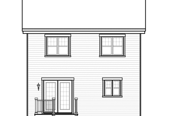 Exterior - Rear Elevation for Country House Plan #23-2552 - 3 bed, 1.5 bath