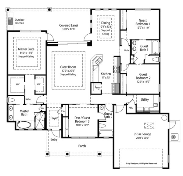 House Design - Country Floor Plan - Main Floor Plan #938-69