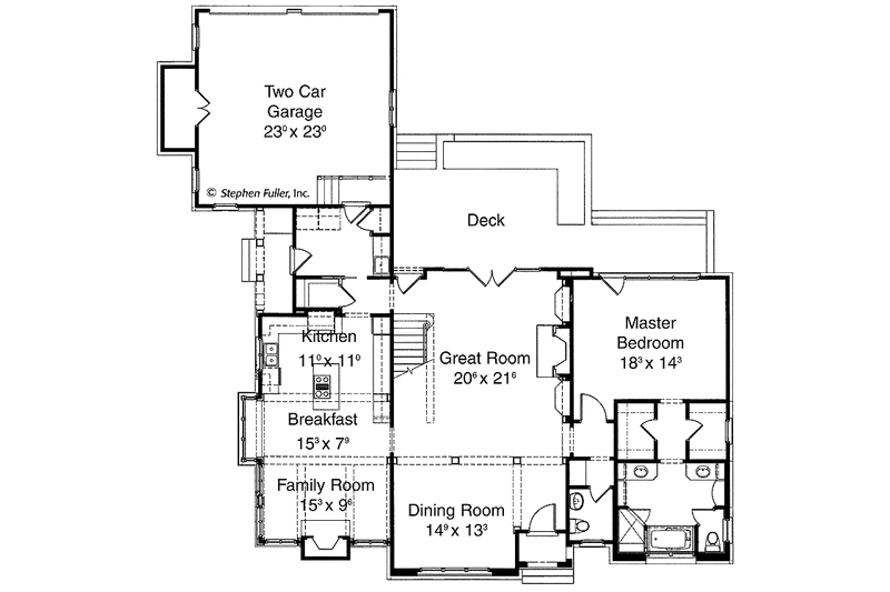 Dream House Plan - Floor Plan - Main Floor for Country House Plan #429-308 - 3 bed, 2.5 bath