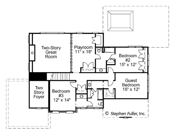 Architectural House Design - Colonial Floor Plan - Upper Floor Plan #429-387