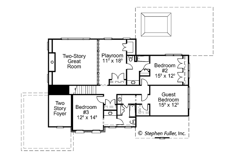 Home Plan - Floor Plan - Upper Floor for Colonial House Plan #429-387 - 4 bed, 3.5 bath