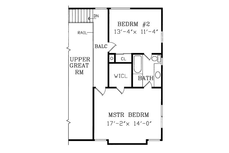 Dream House Plan - Floor Plan - Upper Floor for Contemporary House Plan #314-260 - 3 bed, 2 bath