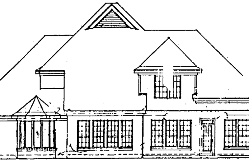 Dream House Plan - Exterior - Rear Elevation for Traditional House Plan #952-19 - 4 bed, 3 bath