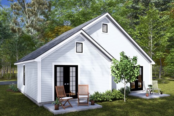 Exterior - Rear Elevation for Cottage House Plan #513-2272 - 1 bed, 1 bath