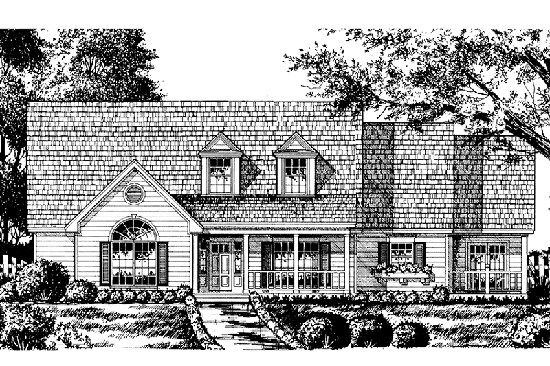 Dream House Plan - Exterior - Front Elevation 3 for Country House Plan #40-482 - 4 bed, 3 bath
