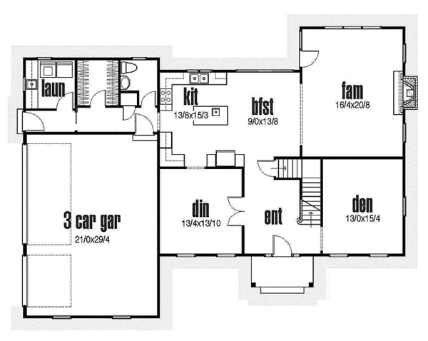 Home Plan - Traditional Floor Plan - Main Floor Plan #435-24