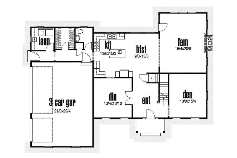 Dream House Plan - Floor Plan - Main Floor for Traditional House Plan #435-24 - 3 bed, 2.5 bath