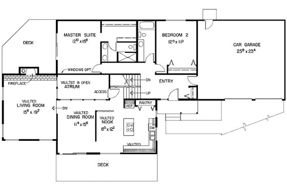 Floor Plan - Main Floor for Country House Plan #60-945 - 3 bed, 3 bath