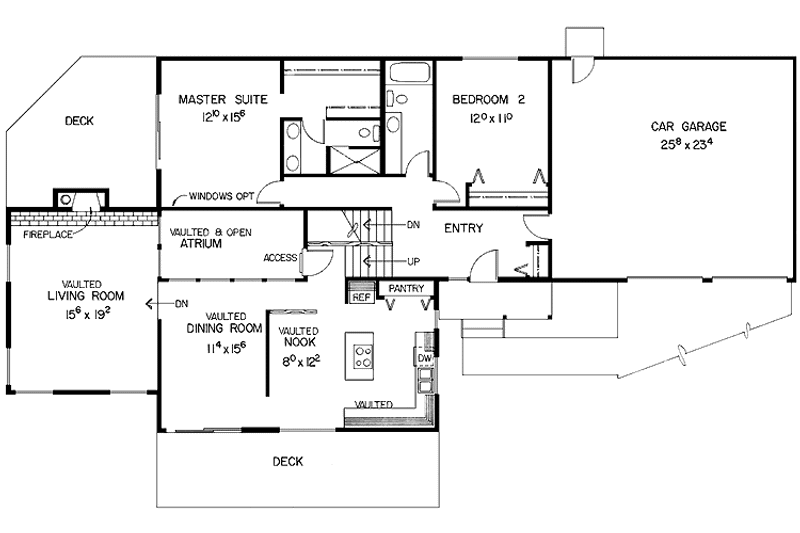 Home Plan - Floor Plan - Main Floor for Country House Plan #60-945 - 3 bed, 3 bath