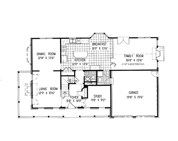 Home Plan - Classical Floor Plan - Main Floor Plan #953-24