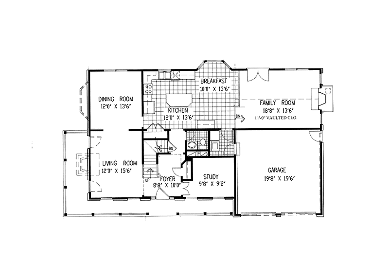 Home Plan - Floor Plan - Main Floor for Classical House Plan #953-24 - 4 bed, 2.5 bath