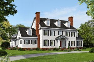 Colonial Exterior - Front Elevation Plan #932-1
