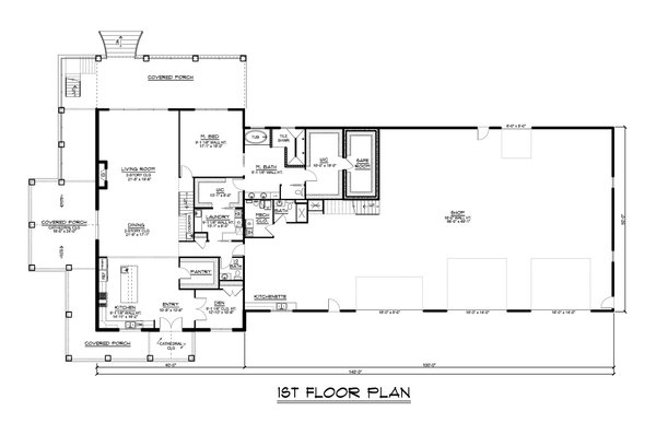 House Design - Barndominium Floor Plan - Main Floor Plan #1064-227