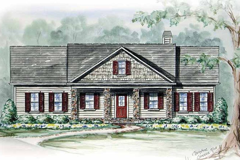 House Design - Country Exterior - Front Elevation Plan #54-265