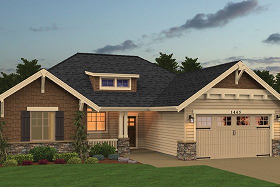 Exterior - Front Elevation 4 for Craftsman House Plan #943-48 - 3 bed, 2 bath