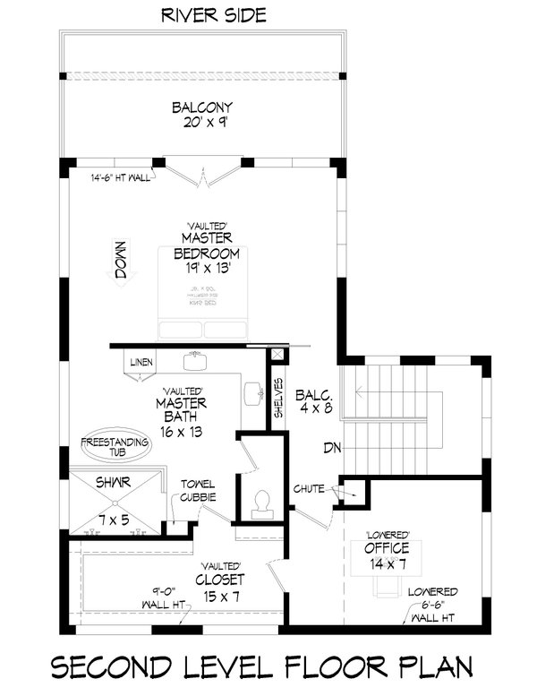 Modern Floor Plan - Upper Floor Plan #932-550