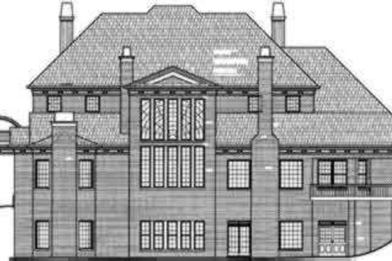 Exterior - Rear Elevation for Colonial House Plan #119-161 - 5 bed, 6.5 bath
