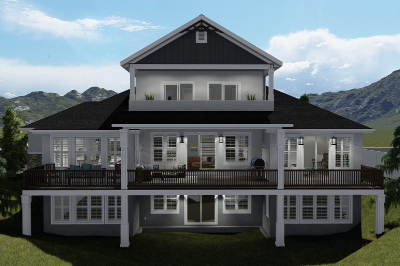 Architectural House Design - Exterior - Rear Elevation for Traditional House Plan #1060-69 - 5 bed, 4.5 bath