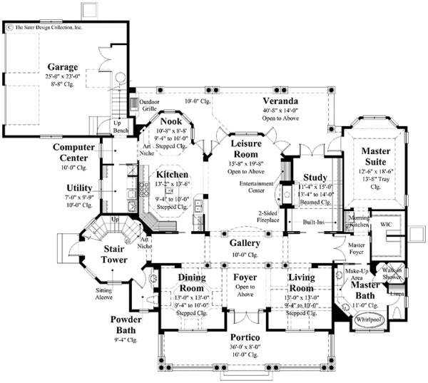 Architectural House Design - Classical Floor Plan - Main Floor Plan #930-271