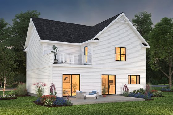 Exterior - Rear Elevation 1 for Traditional House Plan #497-4 - 4 bed, 2.5 bath