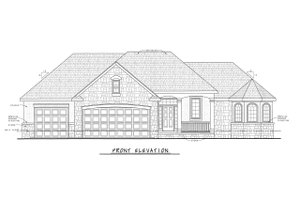 Exterior - Front Elevation 3 for European House Plan #20-1817 - 3 bed, 2 bath