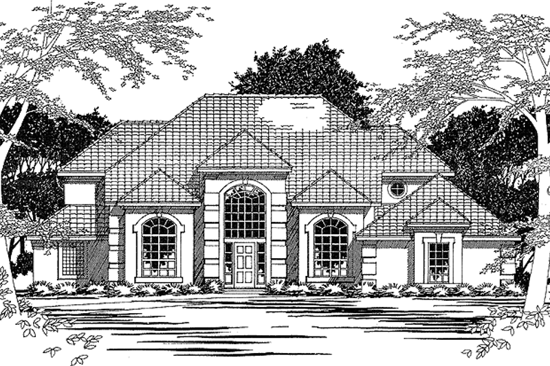 House Design - Mediterranean Exterior - Front Elevation Plan #472-96