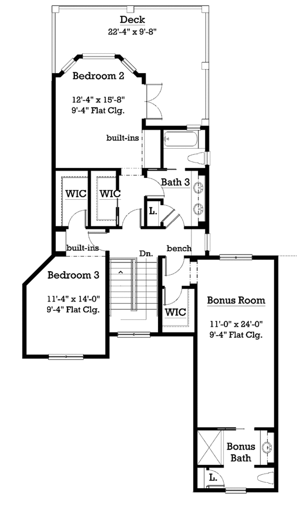House Plan Design - Colonial Floor Plan - Upper Floor Plan #930-228