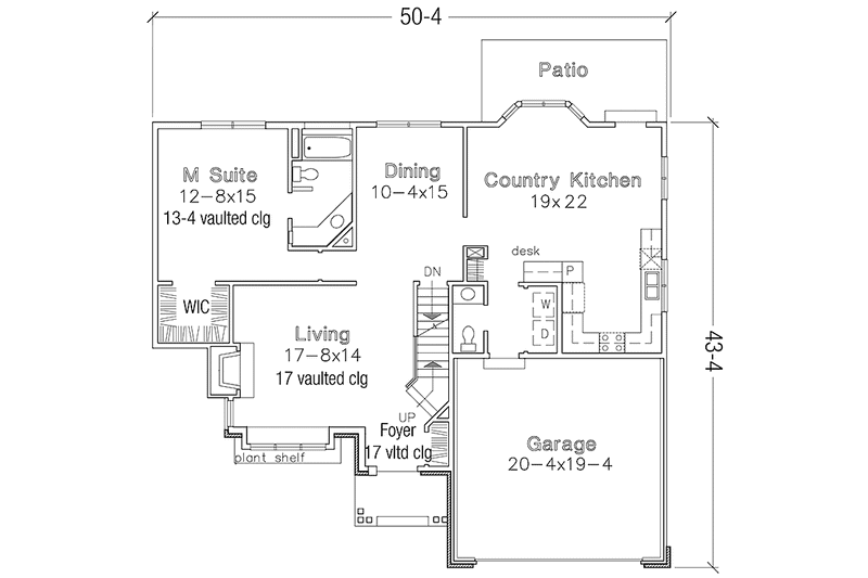 Home Plan - Floor Plan - Main Floor for European House Plan #320-1074 - 2 bed, 2.5 bath