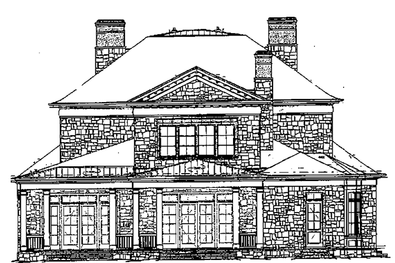 Architectural House Design - Exterior - Rear Elevation for Country House Plan #429-329 - 5 bed, 4.5 bath