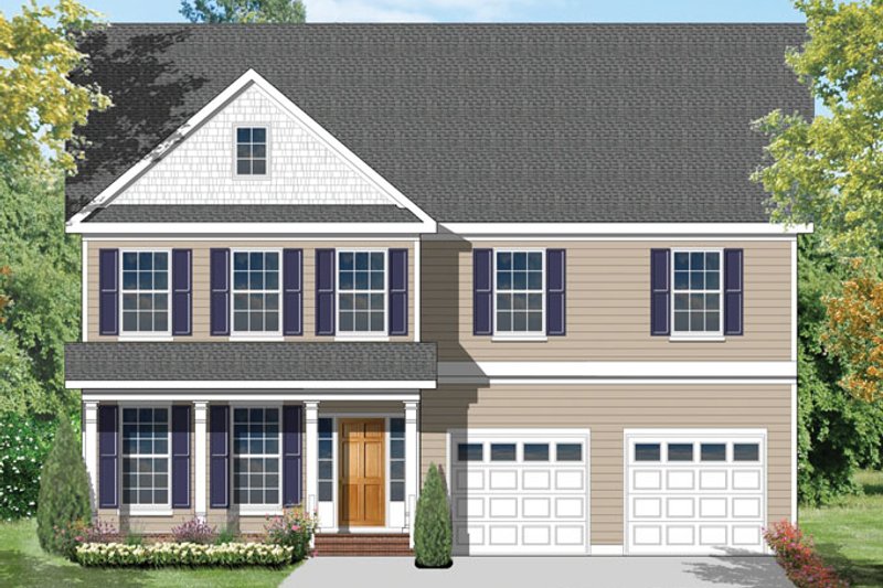 Architectural House Design - Colonial Exterior - Front Elevation Plan #1053-54