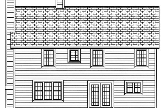 Exterior - Rear Elevation for Country House Plan #3-263 - 4 bed, 2.5 bath