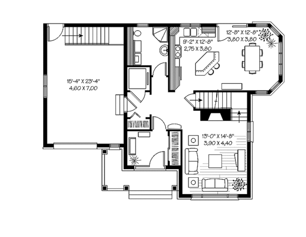 Architectural House Design - Country Floor Plan - Main Floor Plan #23-2416