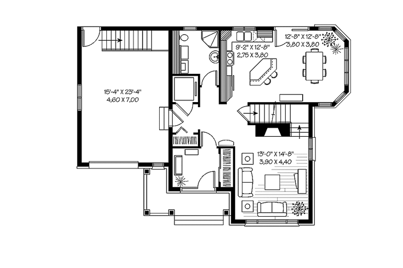 Dream House Plan - Floor Plan - Main Floor for Country House Plan #23-2416 - 3 bed, 2 bath