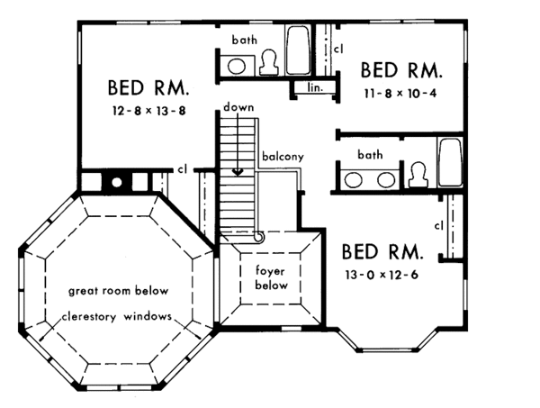 Architectural House Design - Victorian Floor Plan - Upper Floor Plan #929-145